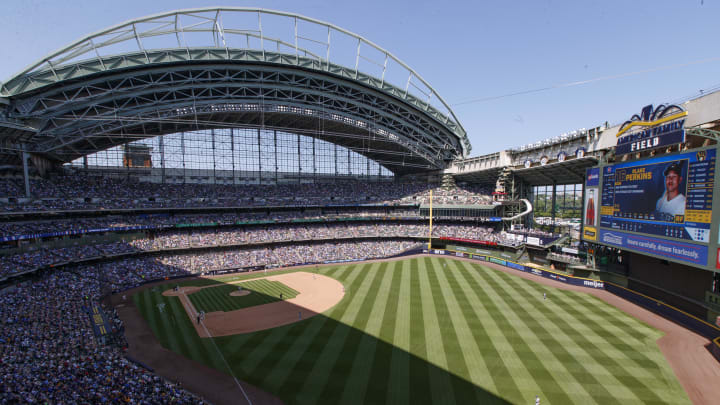 Jul 3, 2023; Milwaukee, Wisconsin, USA;  General view of American Family Field during the fifth inning of the game between the Chicago Cubs and Milwaukee Brewers. Mandatory Credit: Jeff Hanisch-USA TODAY Sports